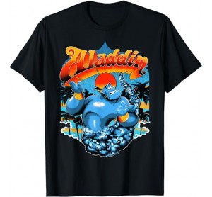 Disney Aladdin Distressed Genie Retro Logo Graphic T-Shirt T-Shirt